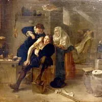 Sutura di una ferita minore presso un barbiere